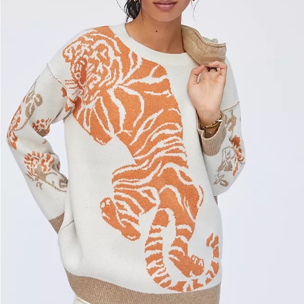 Pilcro Anthropologie tiger sweater, size medium